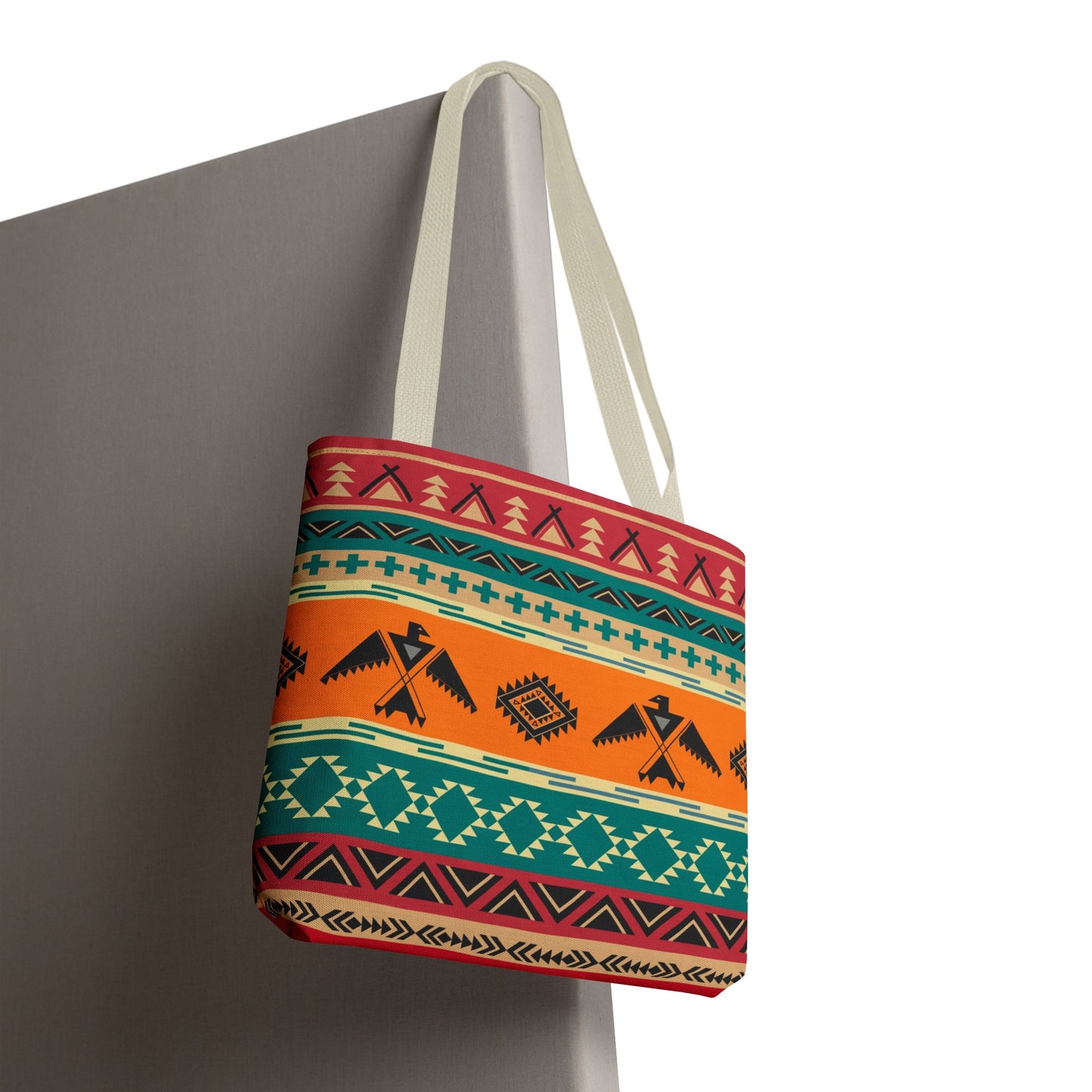 Southwestern Pattern Tote Bag - Native-Inspired Aztec Eagle Print