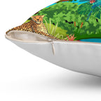 Nature-Inspired Decorative Pillow - Jungle Oasis Design Printify
