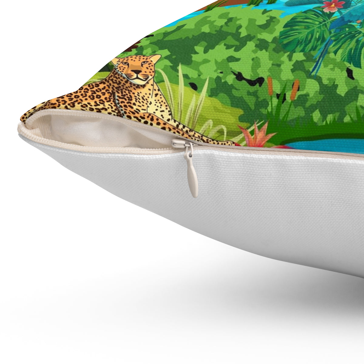 Nature-Inspired Decorative Pillow - Jungle Oasis Design Printify