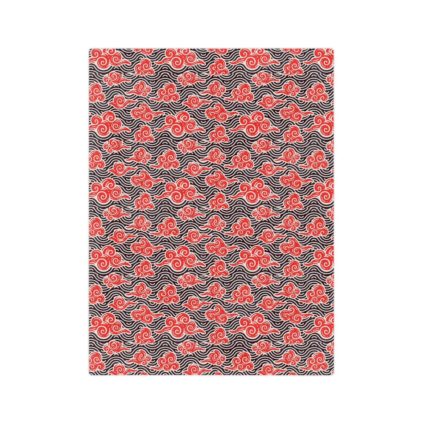 Red Cloud Swirl Velveteen Blanket — Plush Microfiber Throw