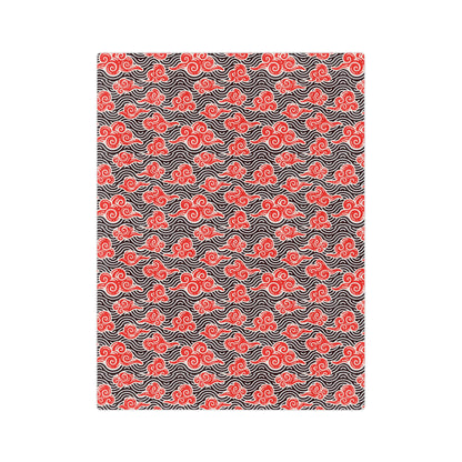 Red Cloud Swirl Velveteen Blanket — Plush Microfiber Throw