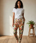 Vibrant Floral Dragon Print Athletic Joggers, Comfortable Unisex Sweatpants Printify