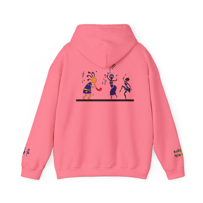Ethnic Streetwear Unisex Heavy Blend, Hand-Drawn Tribal Music Art, Daily Wear
