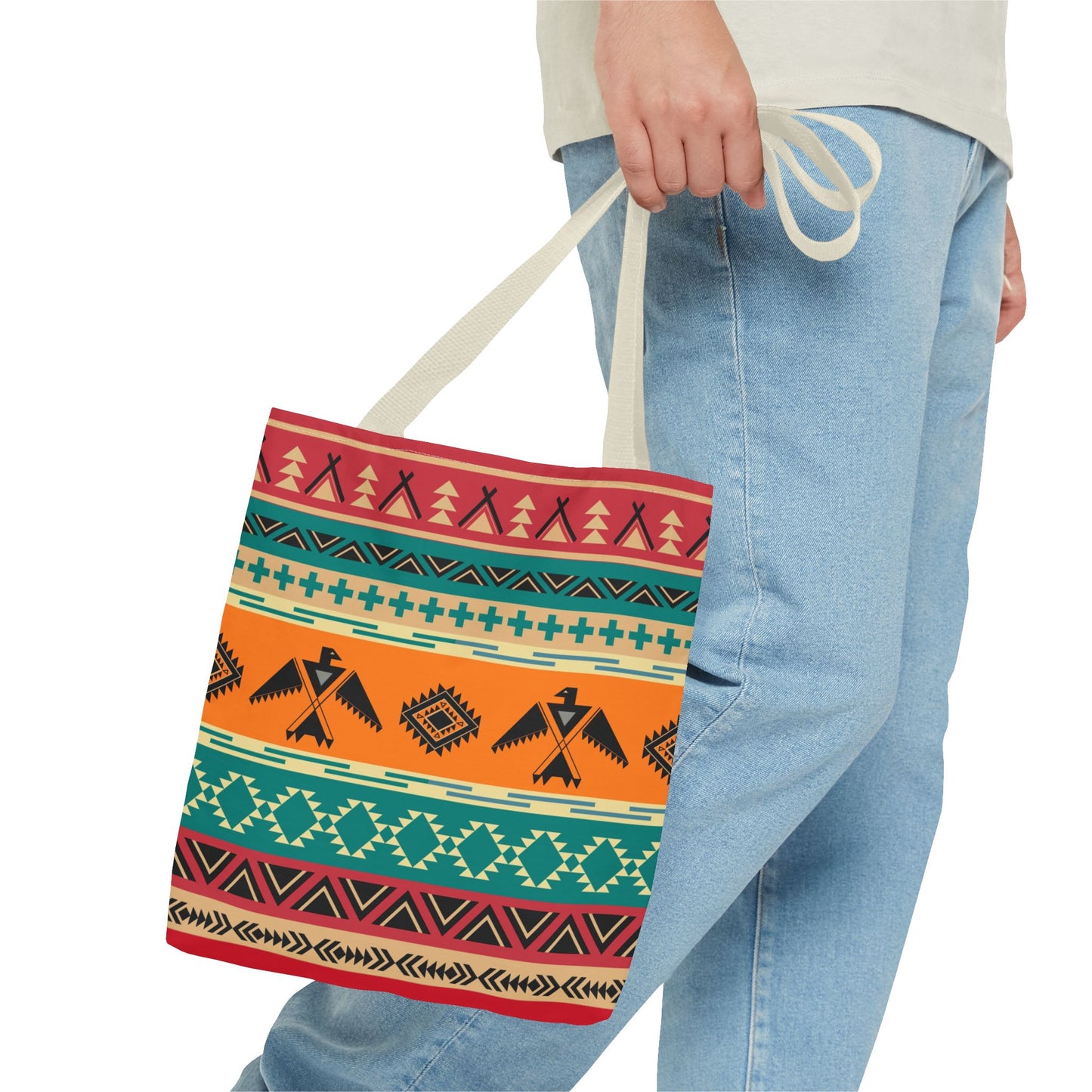 Southwestern Pattern Tote Bag - Native-Inspired Aztec Eagle Print