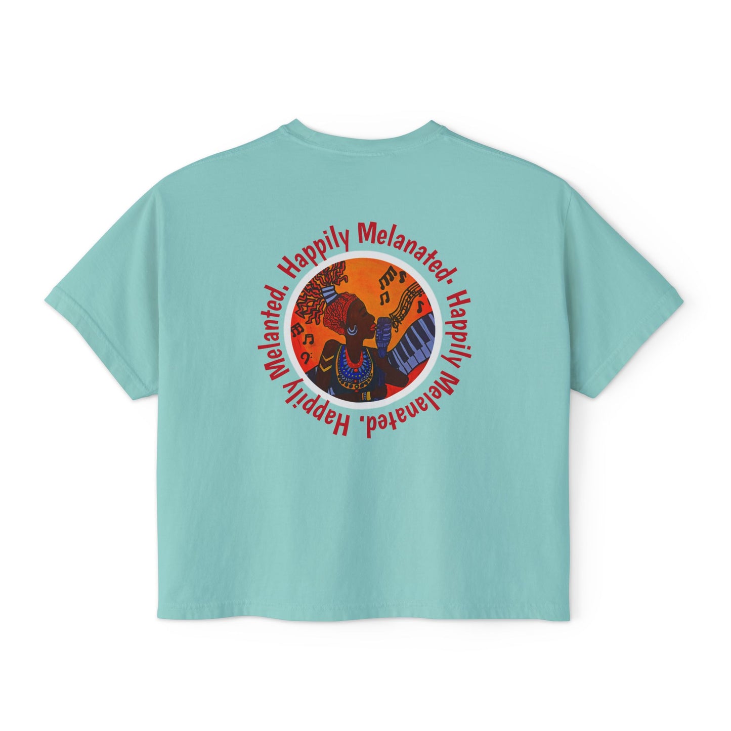 Women's Afro Music Cartoon Oversized Boxy T-shirt