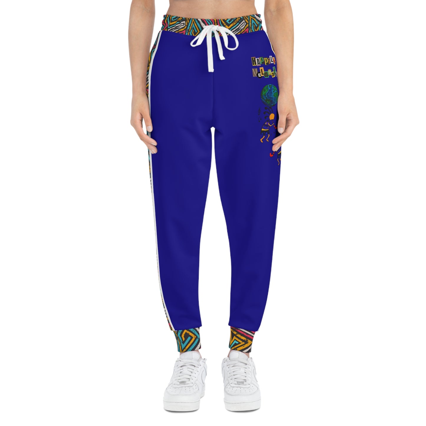 Afro Music Cartoon Art Athletic Joggers, Unisex Sweatpants, African Dance Jogging Pants