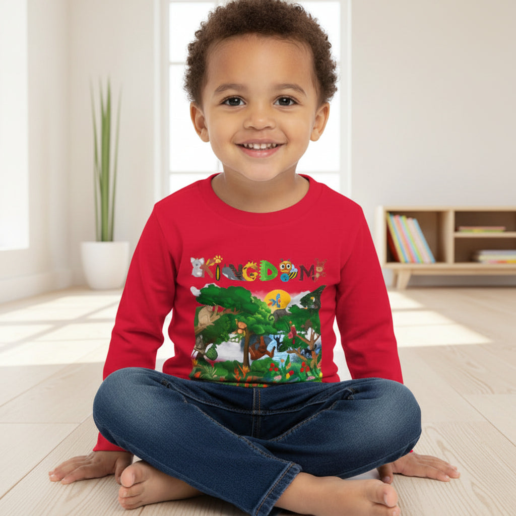 Jungle Animal Toddler Long Sleeve Tee, Kids Safari Shirt, Graphic Wildlife Top for Children Printify