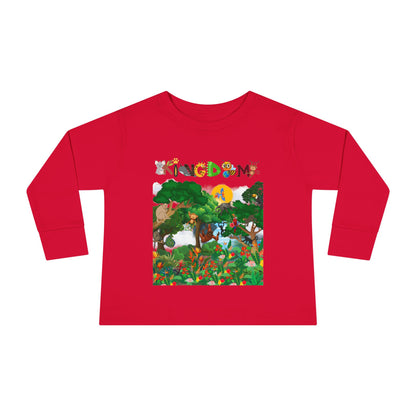 Jungle Animal Toddler Long Sleeve Tee, Kids Safari Shirt, Graphic Wildlife Top for Children