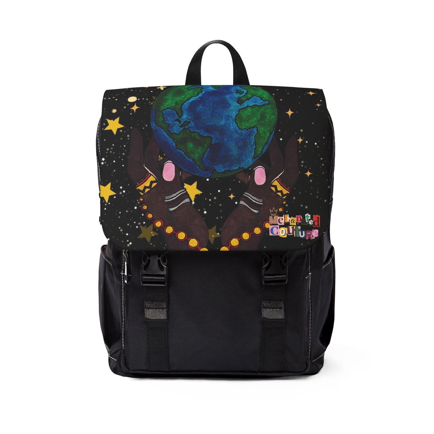 Colorful Earth-Themed Unisex Casual Shoulder Backpack - Perfect for Adventurers