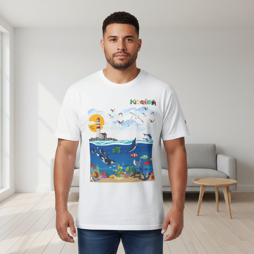 Nautical Dolphins Graphic Unisex T-shirt Printify