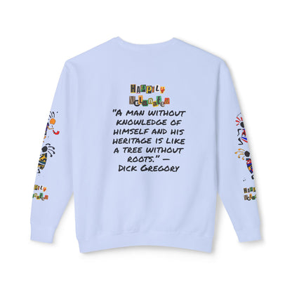Handcrafted Afro Music Cartoon Graphic Unisex Lightweight Crewneck Sweatshirt