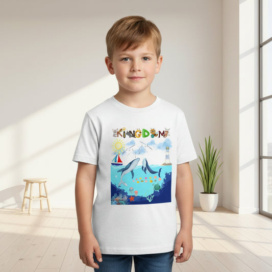 Toddler Long Sleeve Tee — 'Kingdom' Ocean Dolphins Lighthouse Kids Shirt