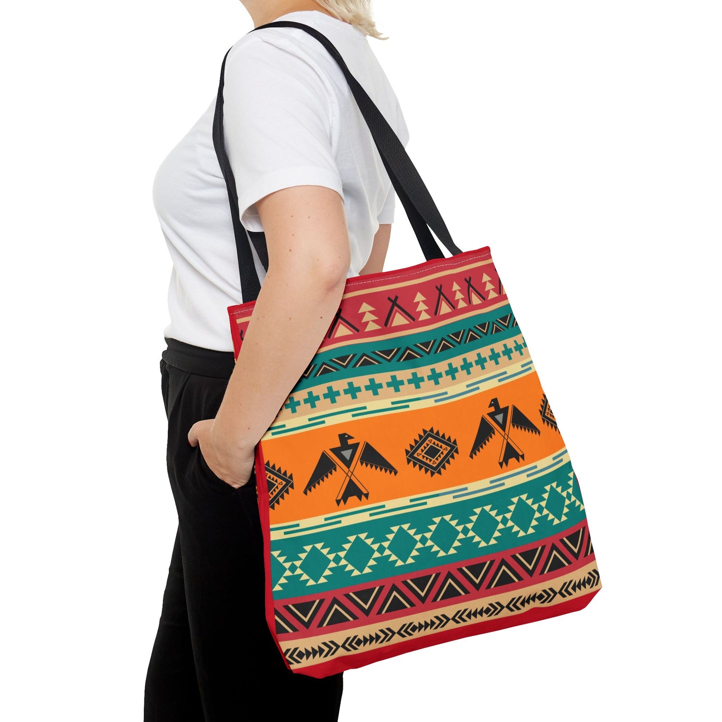Southwestern Pattern Tote Bag - Native-Inspired Aztec Eagle Print