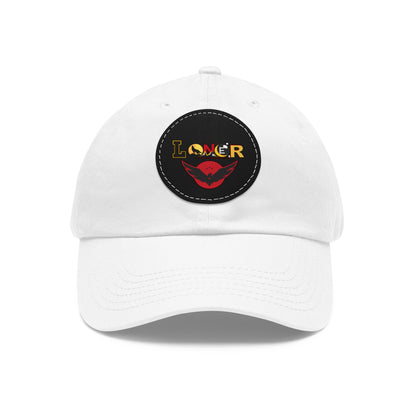 Dad Hat - Lone Wolf Themed Unisex Dad Hat with Leather Patch (Round) Unisex