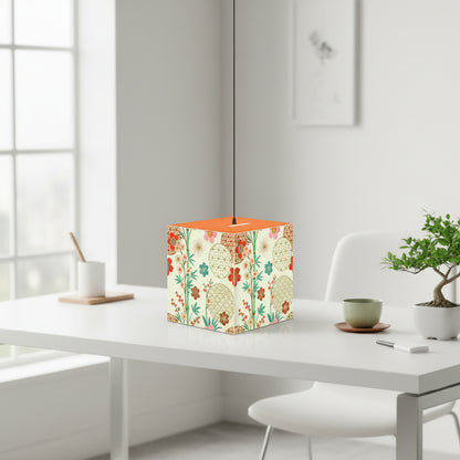 Japanese Floral Cube Lamp — Vintage Sakura Pattern Light Cube