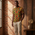 All Over Kente Pattern Polo Shirt — Unisex African Print Short Sleeve Polo
