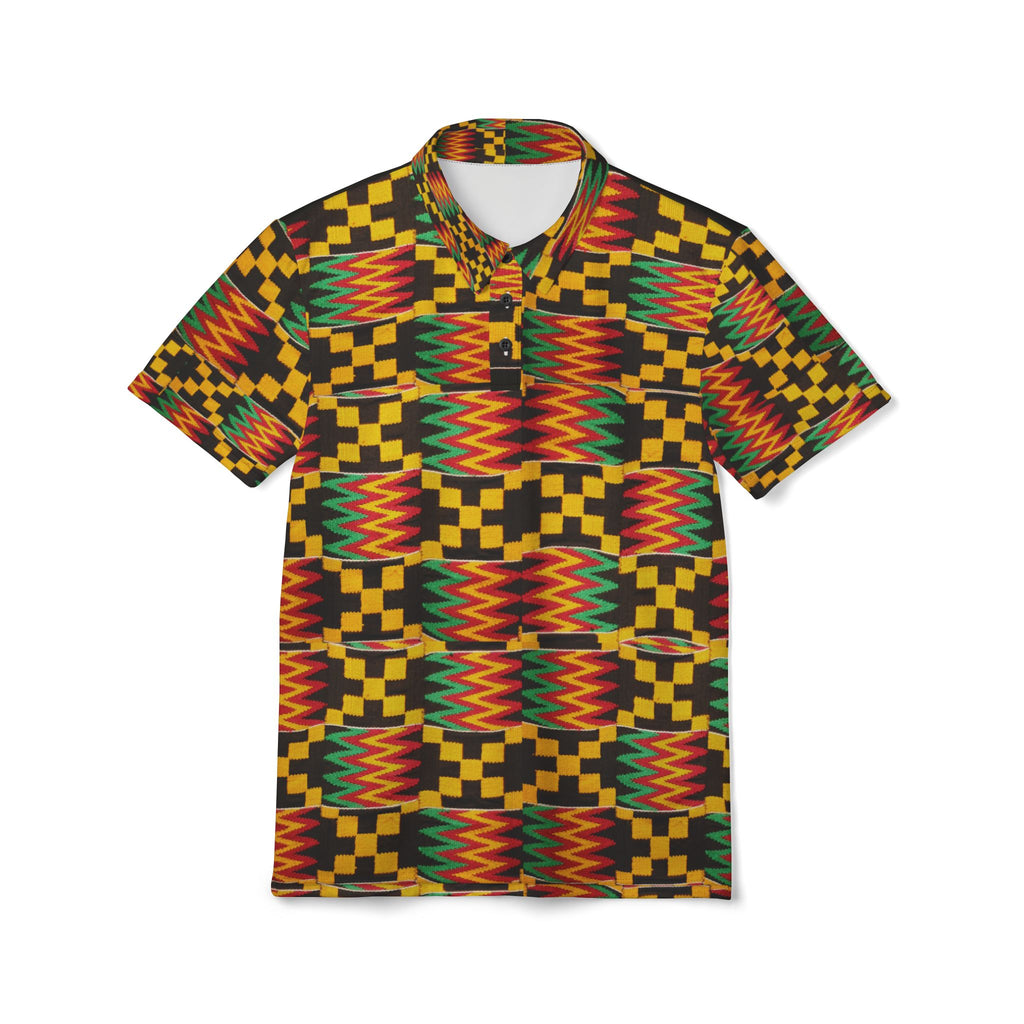 All Over Kente Pattern Polo Shirt — Unisex African Print Short Sleeve Polo