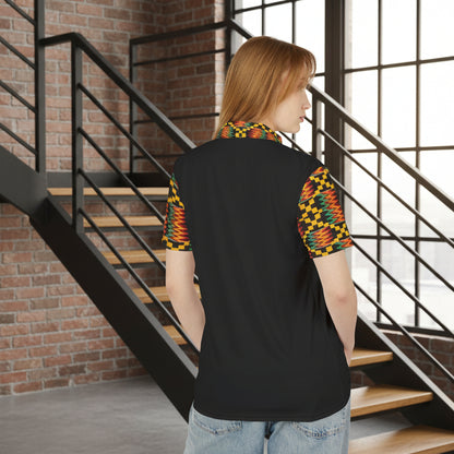 Kente Pattern Polo Shirt — Unisex African Print Short Sleeve Polo