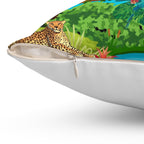 Nature-Inspired Decorative Pillow - Jungle Oasis Design Printify