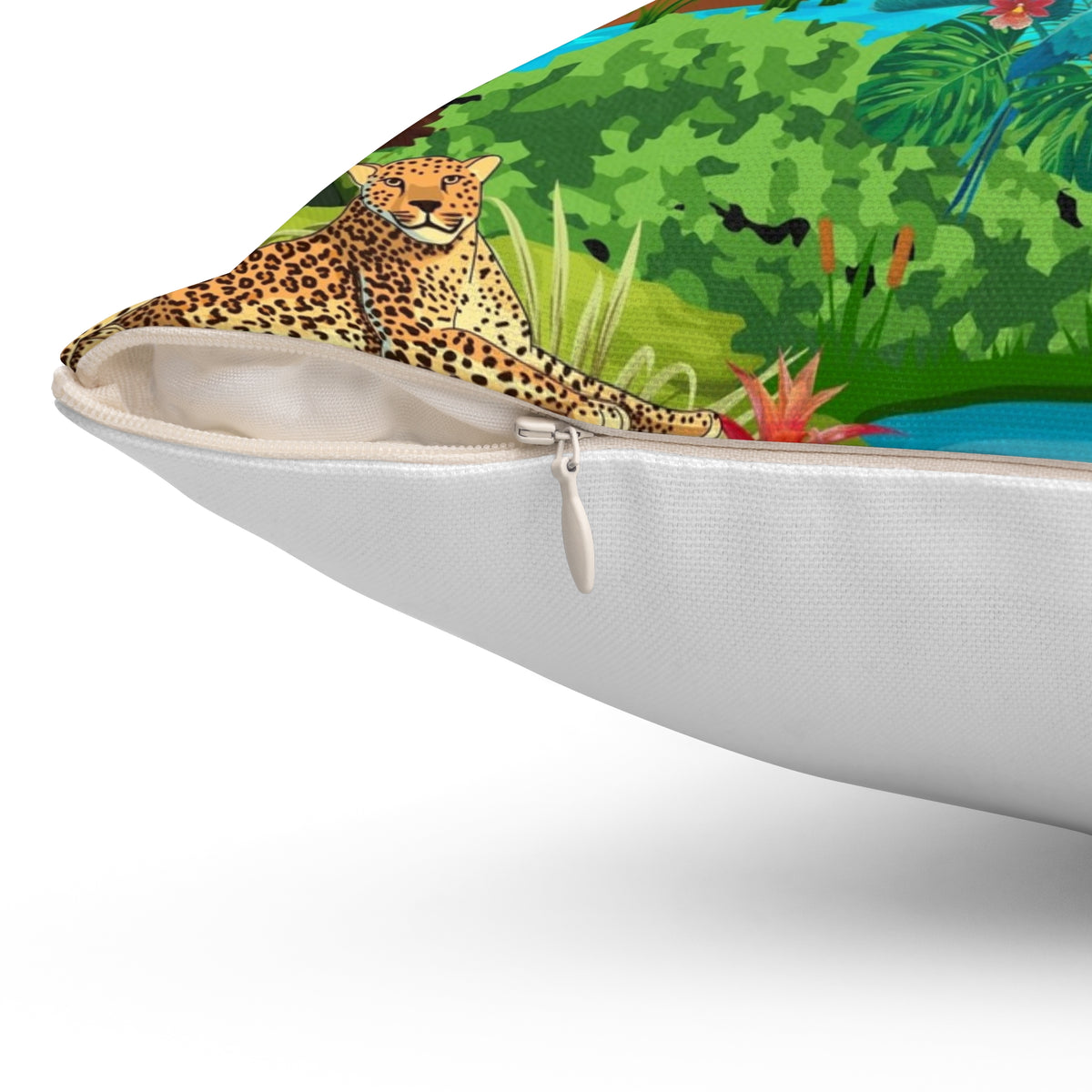 Nature-Inspired Decorative Pillow - Jungle Oasis Design Printify