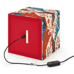Japanese Wave & Cherry Blossom Light Cube Lamp Printify