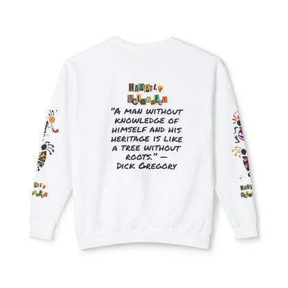 Handcrafted Afro Music Cartoon Graphic Unisex Lightweight Crewneck Sweatshirt