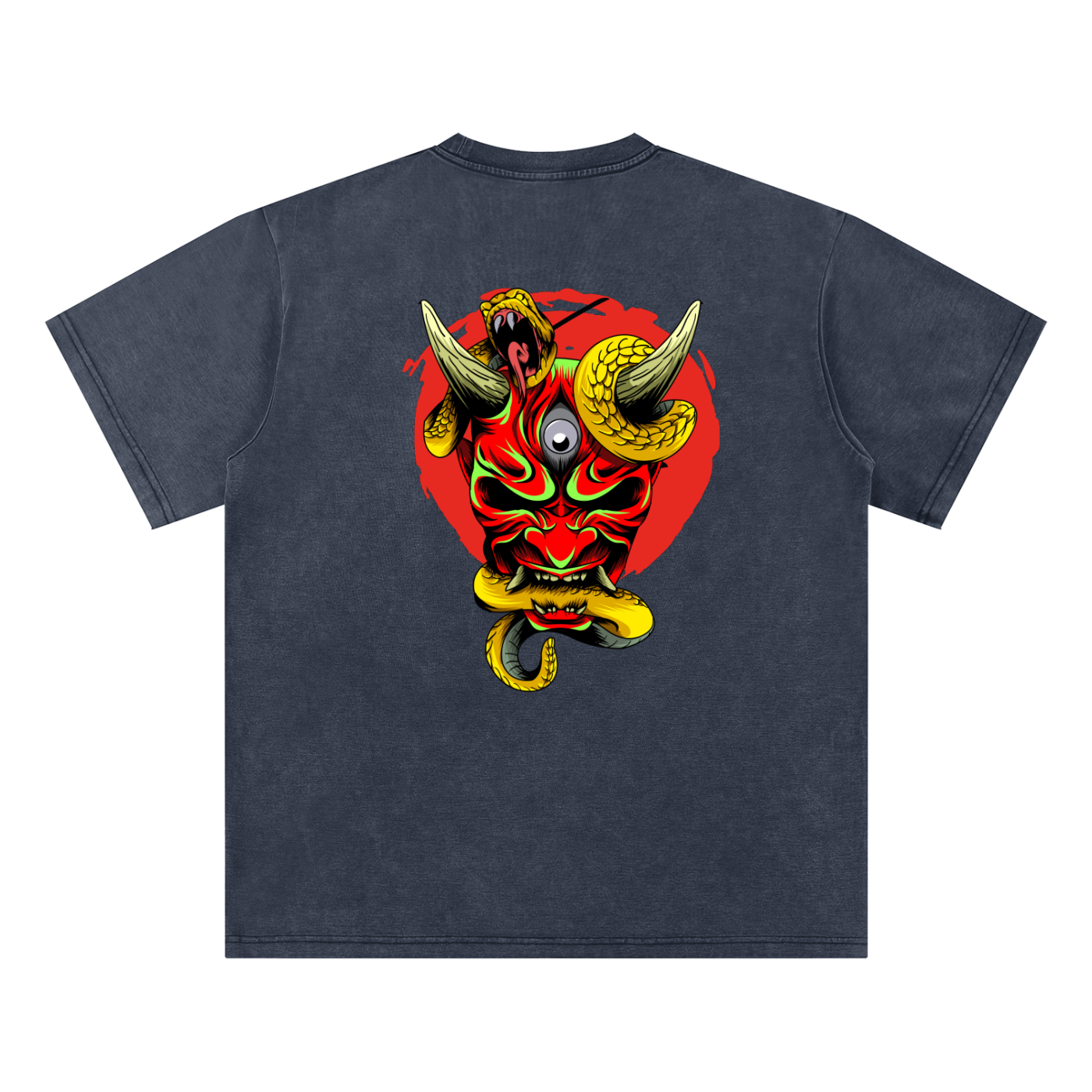 Samurai Menpo Unisex Graphic Tee, Bamboo Slub Snow Washed T-Shirt