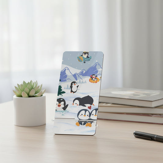 Penguin Winter Phone Stand — Cute Mobile Display Stand for Smartphones