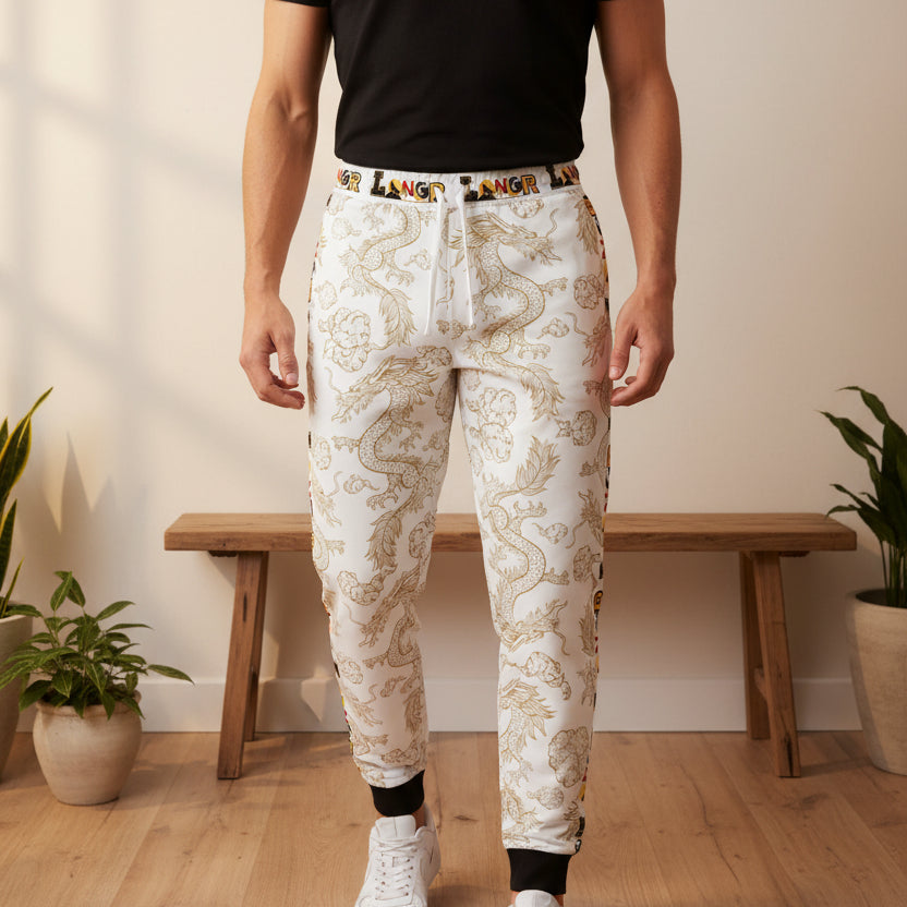 Multi- Colored Dragon Print Athletic Joggers for Comfort & Style, Unisex Casual Wear Printify