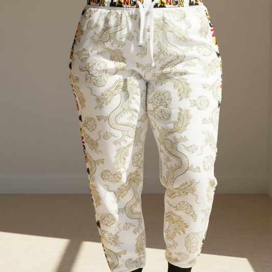 Multi- Colored Dragon Print Athletic Joggers for Comfort & Style, Unisex Casual Wear