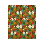 Retro Fan Pattern Polyester Blanket — Colorful Geometric Throw for Living Room & Gift Printify