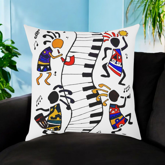 Musical Vibrations Cushion - Colorful Art for Home Decor