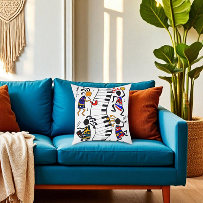 Musical Vibrations Cushion - Colorful Art for Home Decor