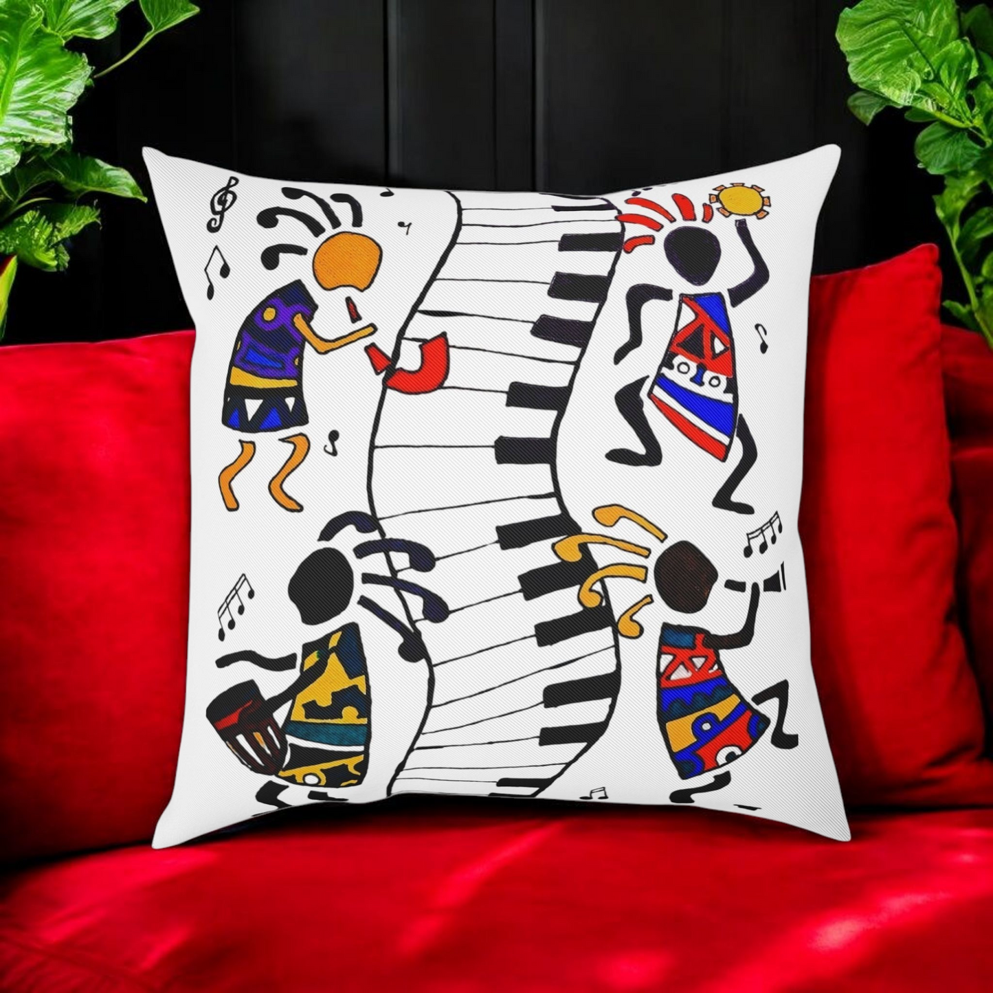 Musical Vibrations Cushion - Colorful Art for Home Decor