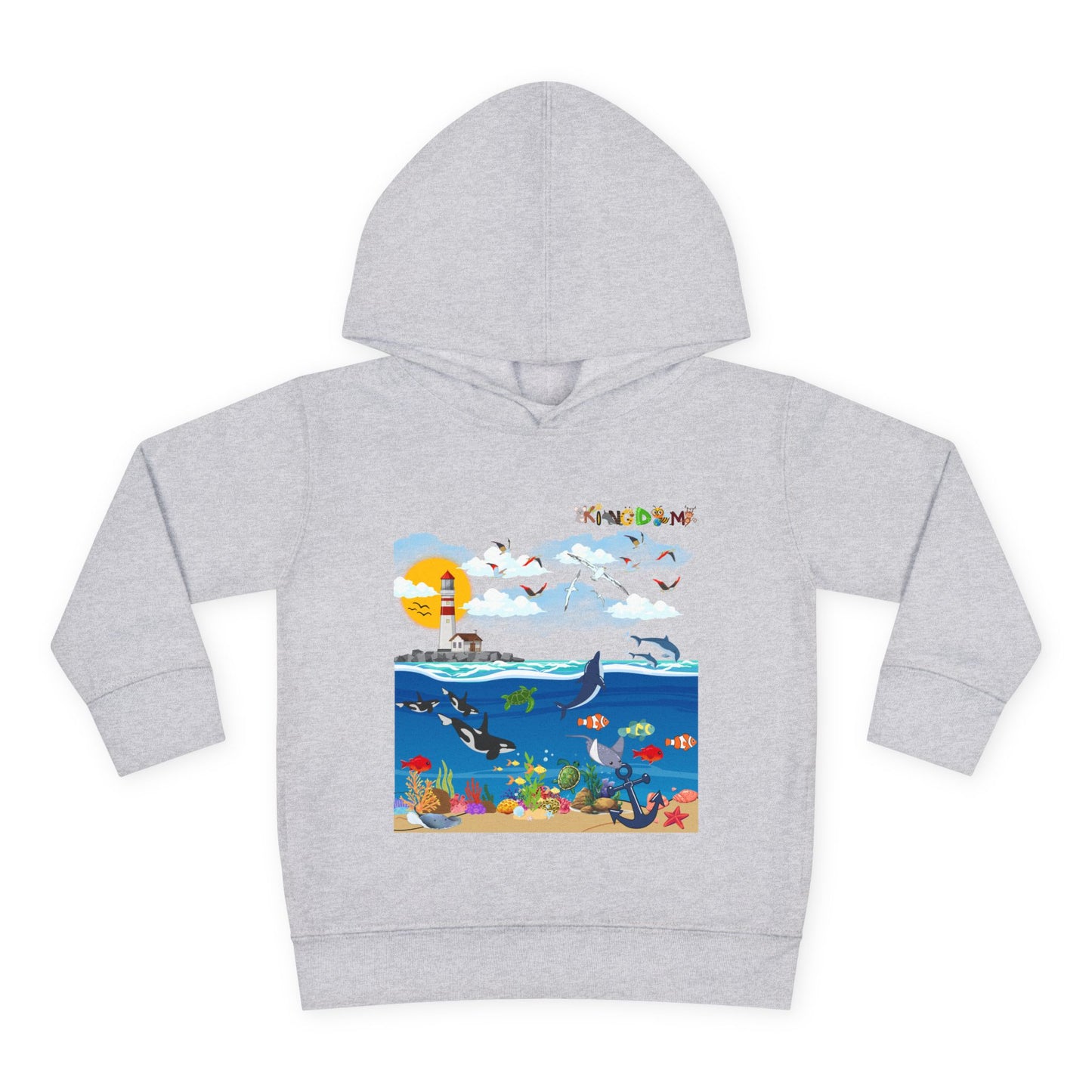 Ocean Friends Toddler Pullover Fleece Hoodie, Aquatic Theme Sweatshirt for Kids