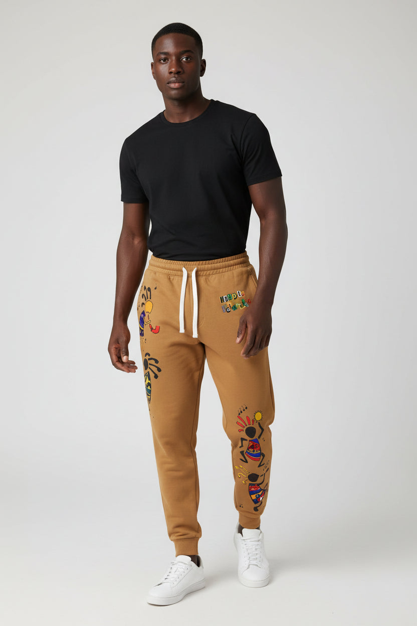 Kokopelli Dance Athletic Joggers – Southwestern Tribal Music Print
