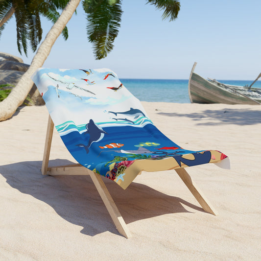 Vibrant Ocean Scene Beach Towel | Perfect for Summer Fun & Relaxation