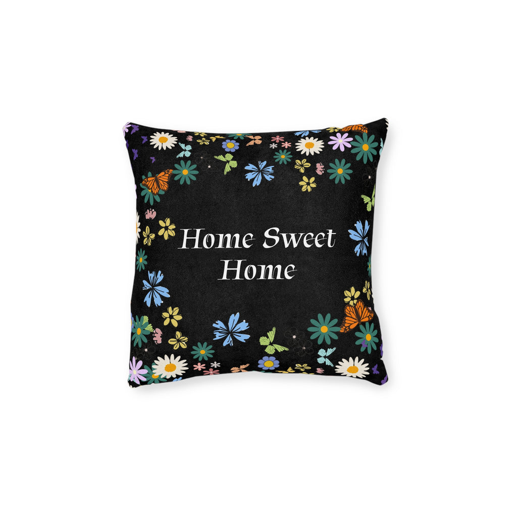 Floral Home Sweet Home Square Pillow - Cozy Decor for Living Room & Bedroom Printify
