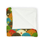 Retro Fan Pattern Polyester Blanket — Colorful Geometric Throw for Living Room & Gift Printify