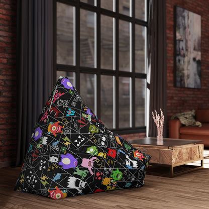 Colorful Monster Bean Bag Chair Cover, Cozy Home Decor, Fun Playroom Accessory