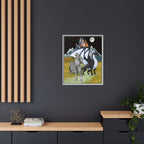 Framed Matte Canvas - Knight and Dragon Fantasy Art Printify