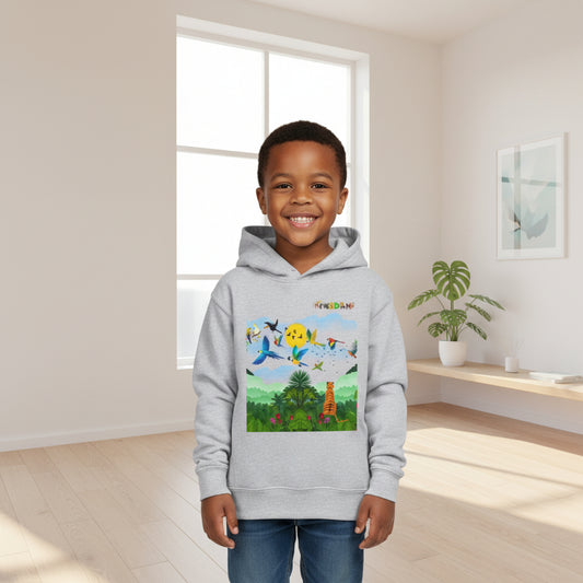 Tropical Birds Toddler Hoodie, Wild Life Theme Fleece Pullover, Kids Animal Sweater, Jungle Print Sweatshirt, Bird Lover Gift