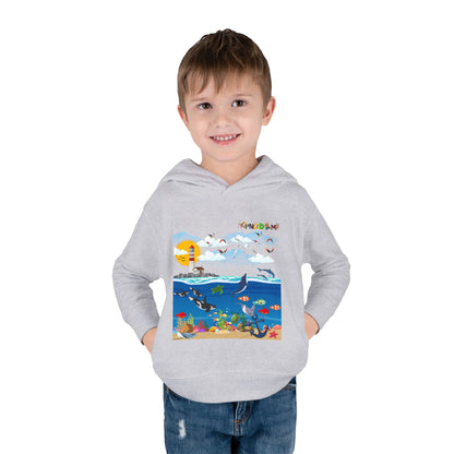 Ocean Friends Toddler Pullover Fleece Hoodie, Aquatic Theme Sweatshirt for Kids