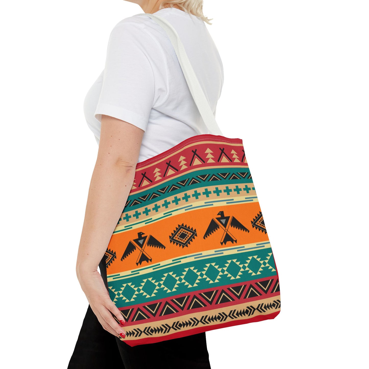 Southwestern Pattern Tote Bag - Native-Inspired Aztec Eagle Print