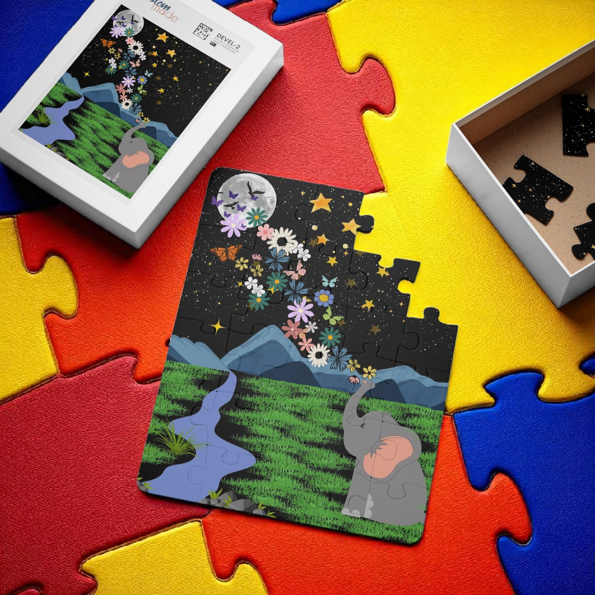Elephant Puzzle, 30-Piece - Fun Animal Jigsaw for Children, Educational Toy, Gift for Kids Printify