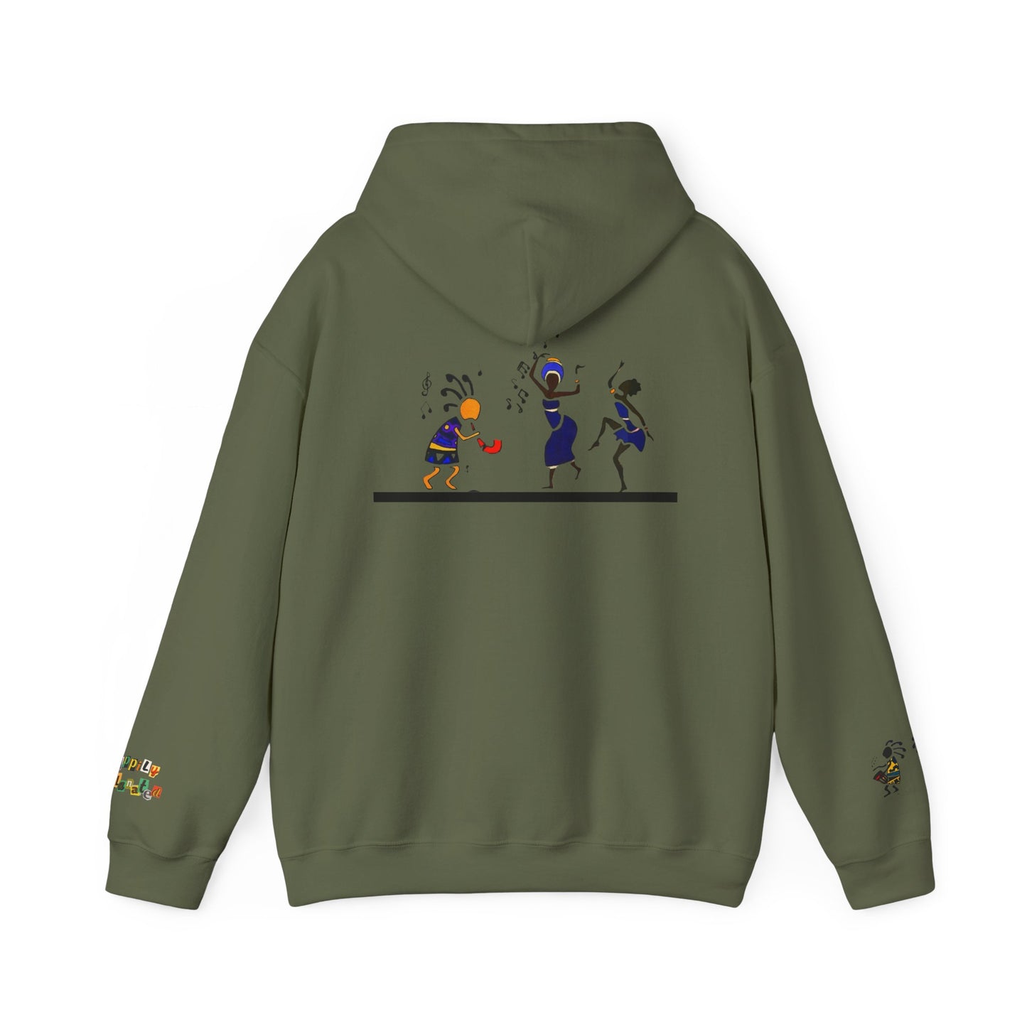 Ethnic Streetwear Unisex Heavy Blend, Hand-Drawn Tribal Music Art, Daily Wear
