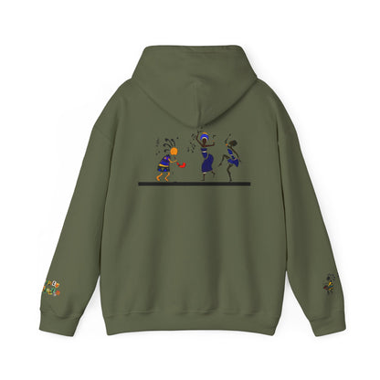 Ethnic Streetwear Unisex Heavy Blend, Hand-Drawn Tribal Music Art, Daily Wear