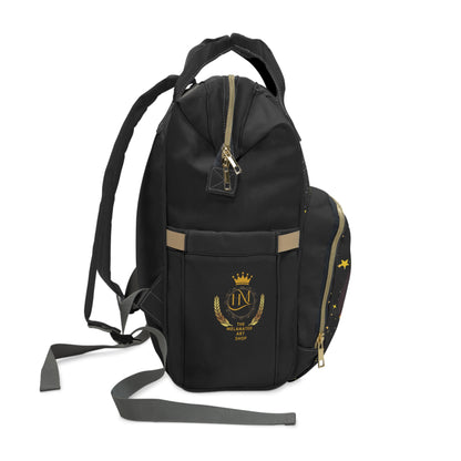 Ethnic Cosmic Themed Multifunctional Diaper Backpack - Stylish & Versatile Baby Bag