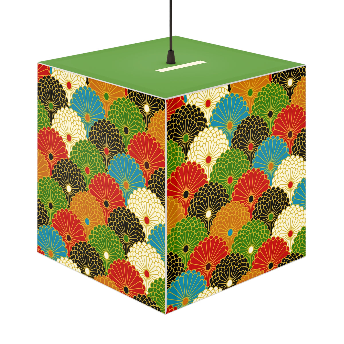 Japanese Fan Pattern Light Cube Lamp — Colorful Scallop Decorative Night Light Printify
