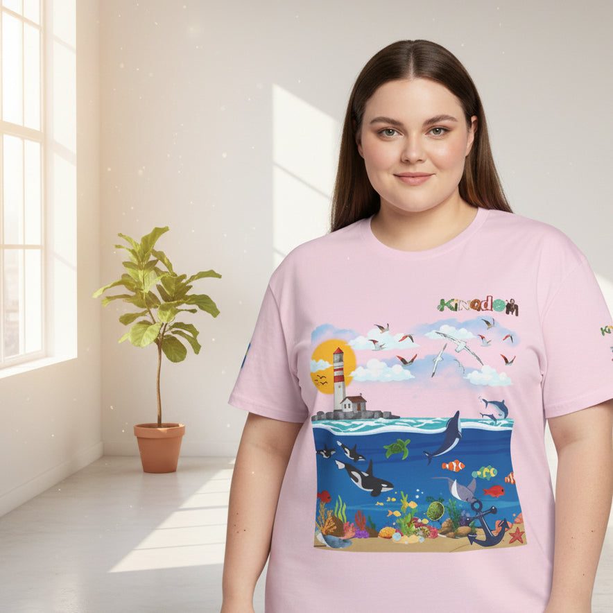 Nautical Dolphins Graphic Unisex T-shirt Printify